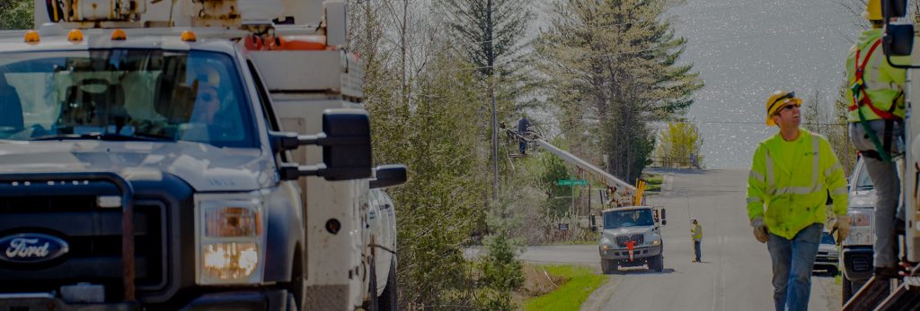 GLE crew members working to restore electricity