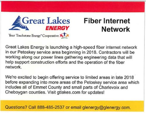 Great Lakes Energy information card - call 888-485-2537 for details