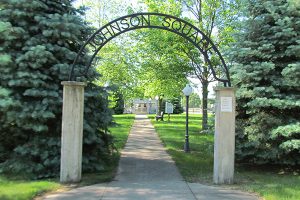Archway entrance to Johnson Square Park, Mears, Michigan