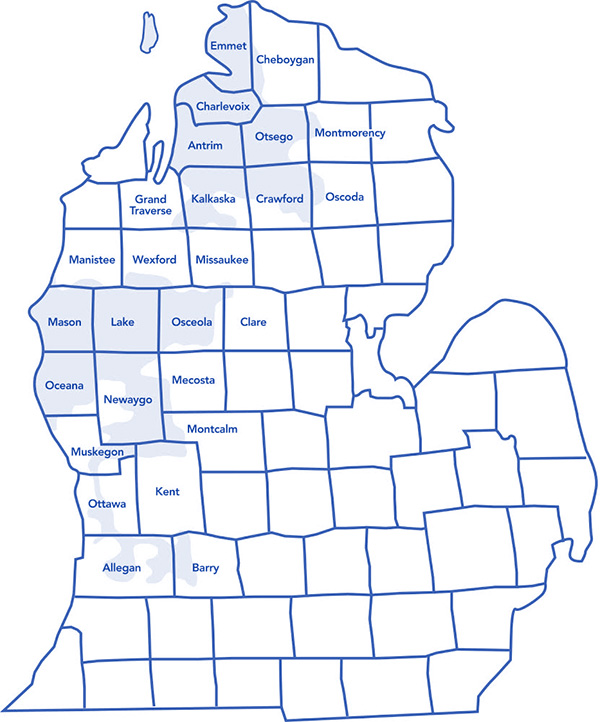 coverage areas