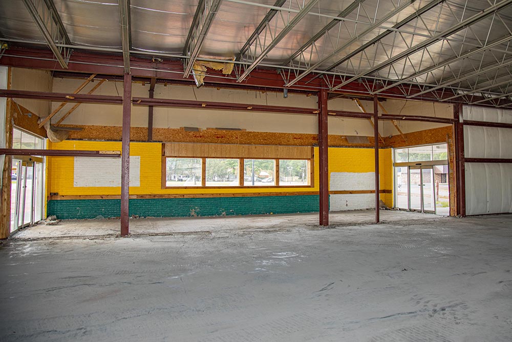 Carter's building demolition, Boyne City - front entrance from inside