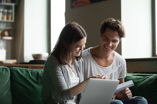 couple reading a letter