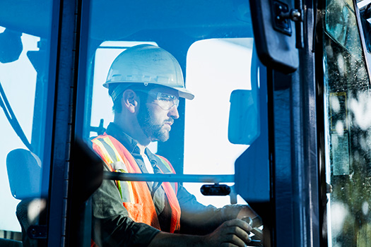 electrical working driving a truck