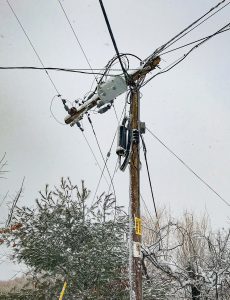 Equipment mangled by storm