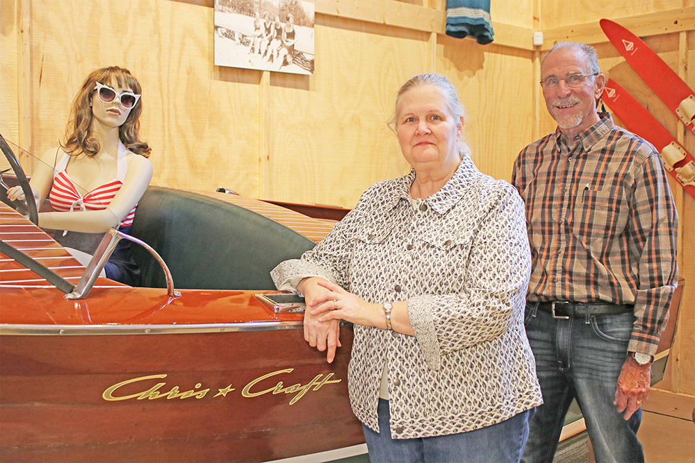 Jill and Bruce with their boat