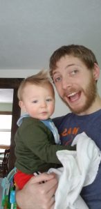GLE engineering intern Andrew Miotto and son 