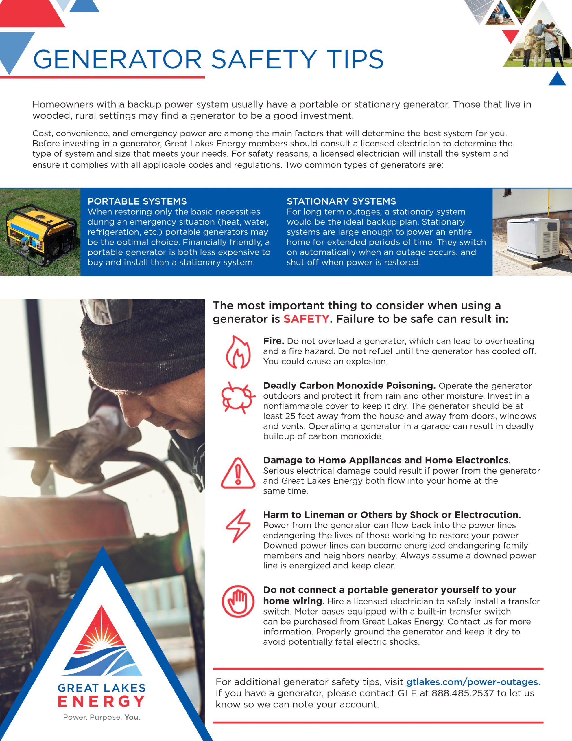 Generator Safety Tips Great Lakes Energy
