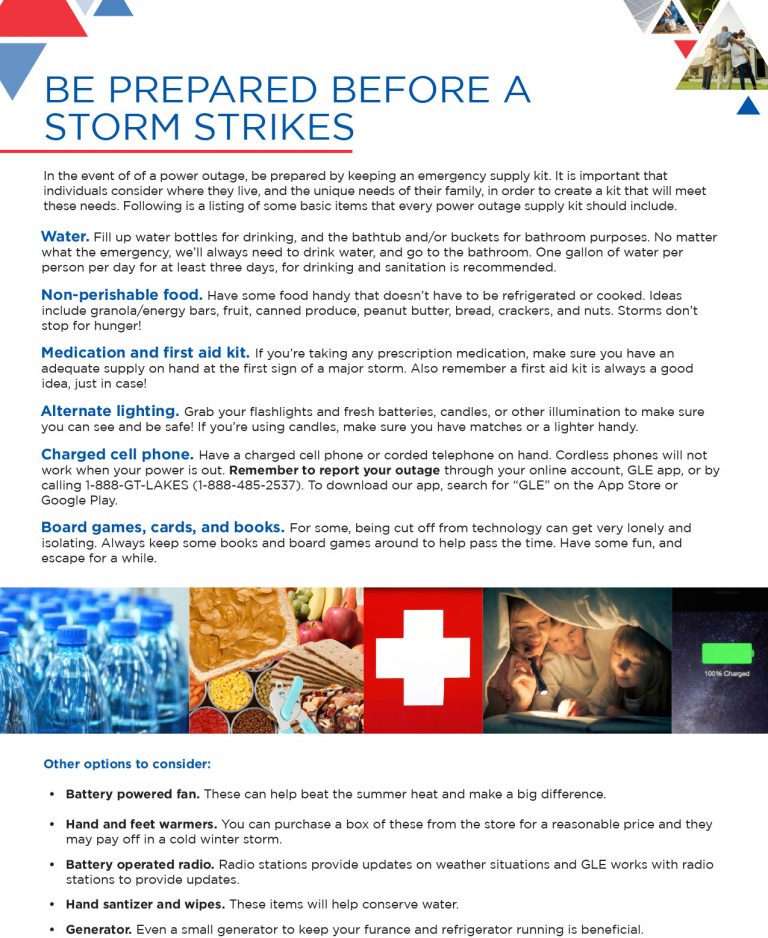 Power Outage Supply List Great Lakes Energy