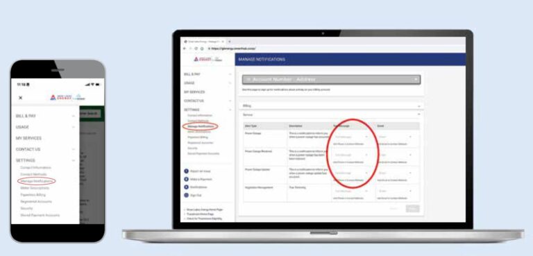 Outage Notifications available through your online account.