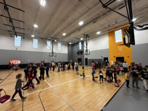 Kids in a gym at Tri-County Schools.