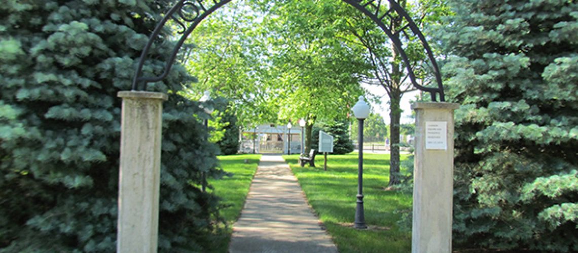 Archway entrance to Johnson Square Park, Mears, Michigan
